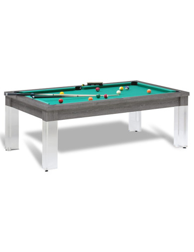 Table de billard convertible et pieds en verre