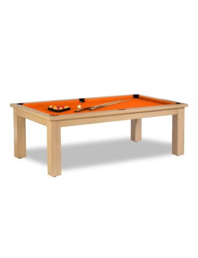 table billard convertible, drap billard couleur orange lumineux