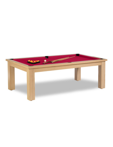 Billard, tapis de jeu rouge écarlate