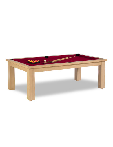 Table de billard convertible, et tapis rouge bordeaux