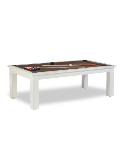 Table billard transformable, et tapis billard couleur chocolat au lait