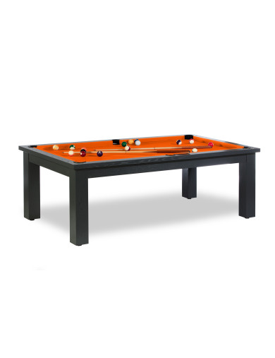 Table transformable billard, version orange lumineux