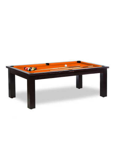 Billard modulable, avec son tapis de jeu de billard de couleur orange