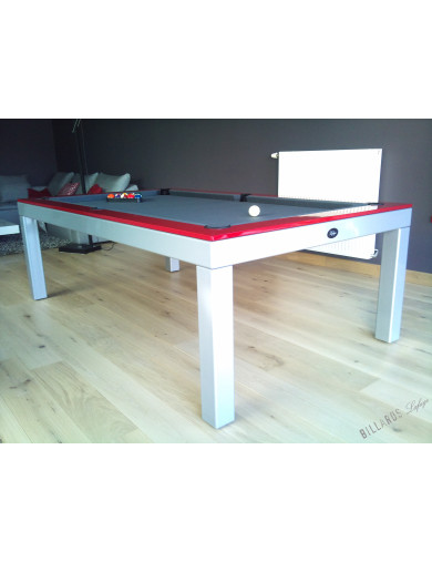 Billard table : acier laqué en gris