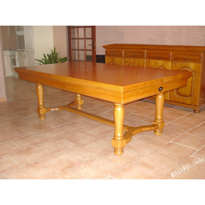Table manger billard, en chêne doré avec plateau table