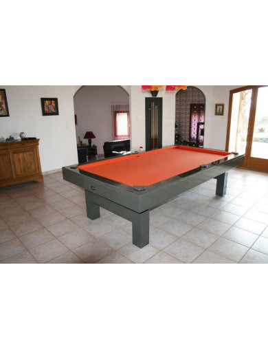 Table billard convertible, avec tapis orange