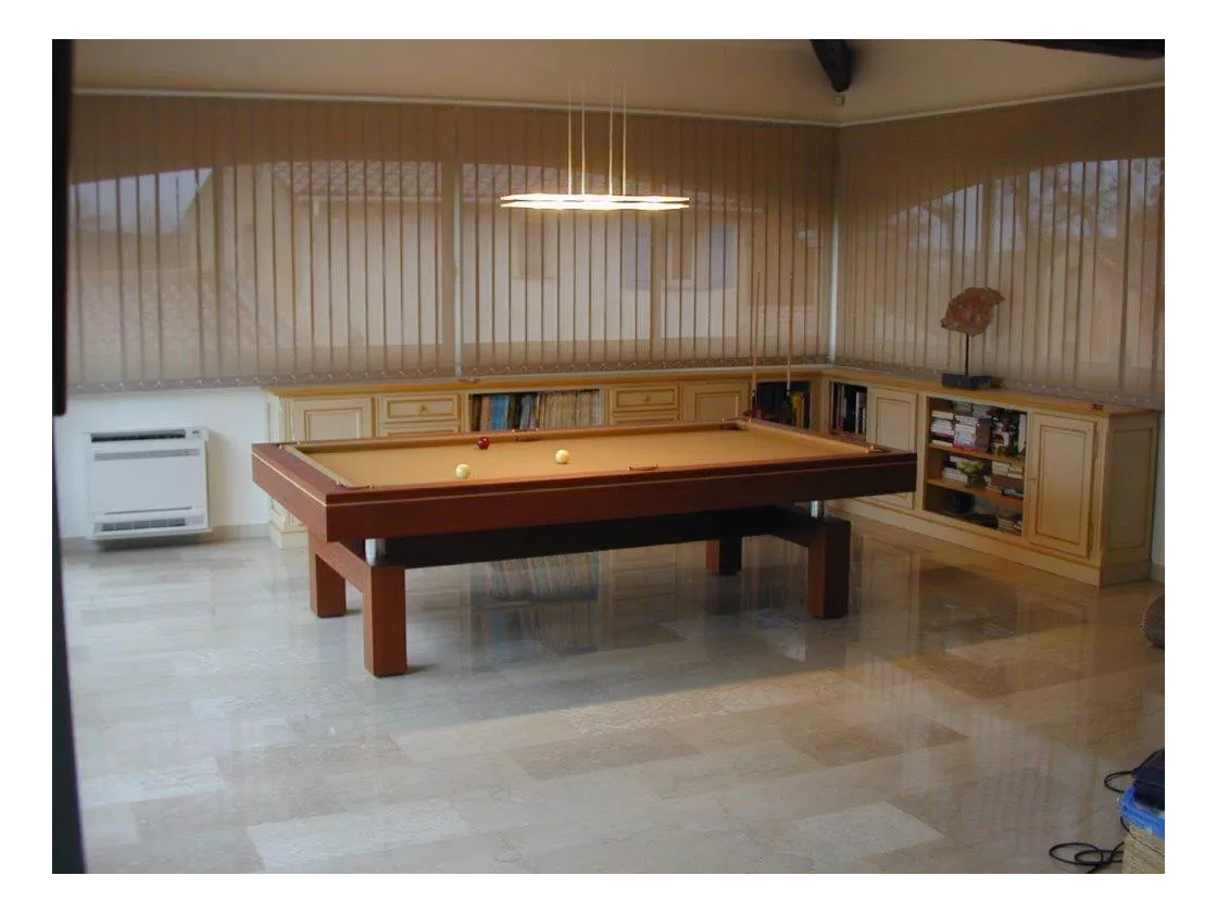 Billard arcade wenge 260 et son tapis couleur chocolat