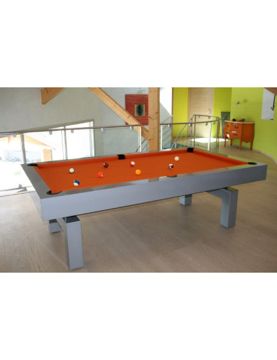 Billard americain, table de jeu orange