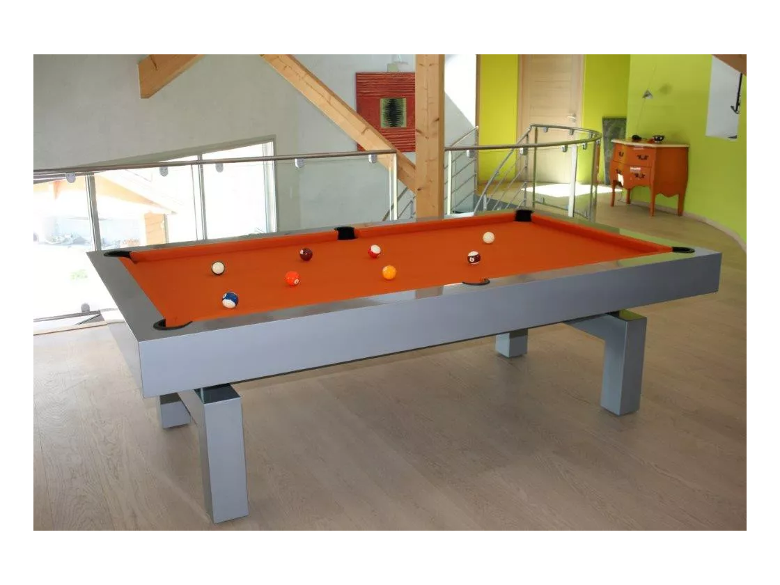 Billard americain, table de jeu orange
