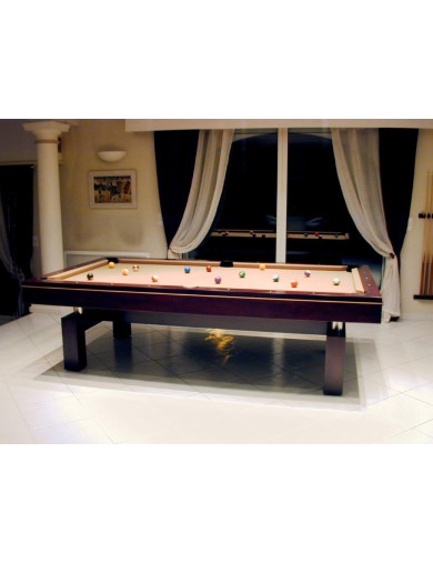 Table de billard americaine, drap couleur chocolat