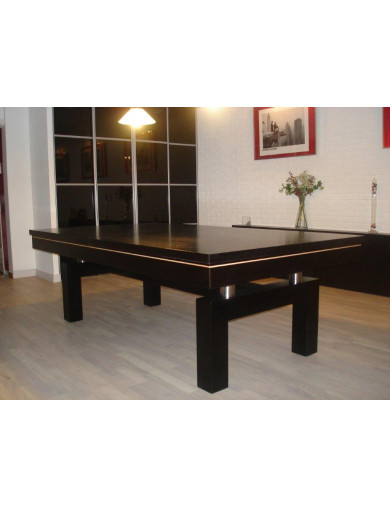 Billard convertible wengé, drap burgundy et plateau