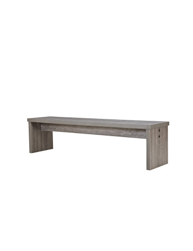 Banc en bois gris pour table avec billard