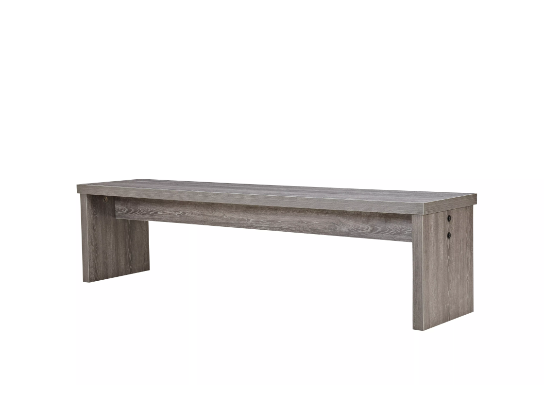 Banc en bois gris pour table avec billard