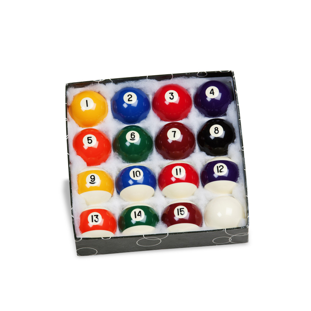 Lot de 16 billes de billard Ø 50,8 mm pour jeu anglais 8 pool