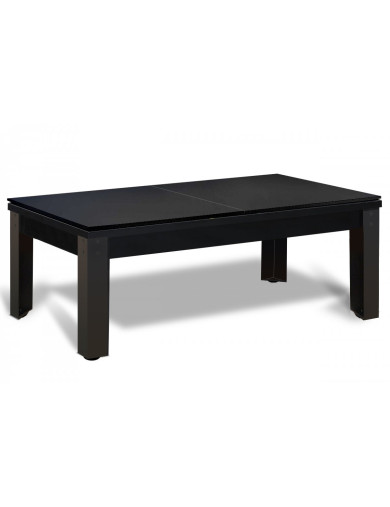 Table billard convertible : plateau table en bois noir