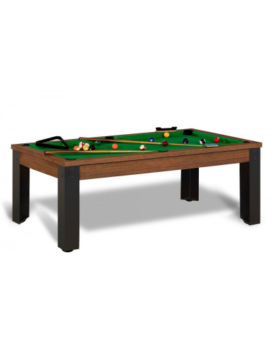 Table à Manger Transformable en Billard 6FT Bois et Pieds Noirs -  Multifonction, Design Élégant