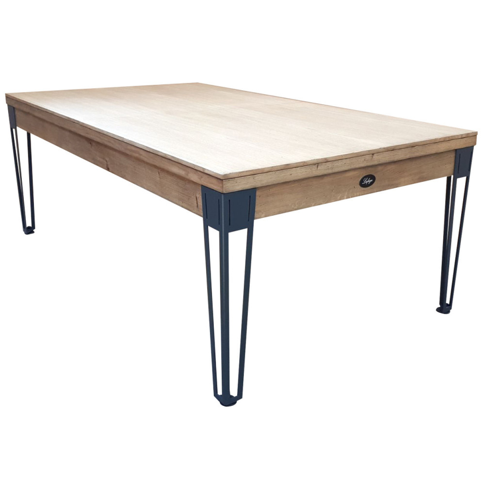 Billard table à manger en bois avec pieds métallique