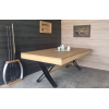 Table billard convertible, dessus de table en bois en 2 parties