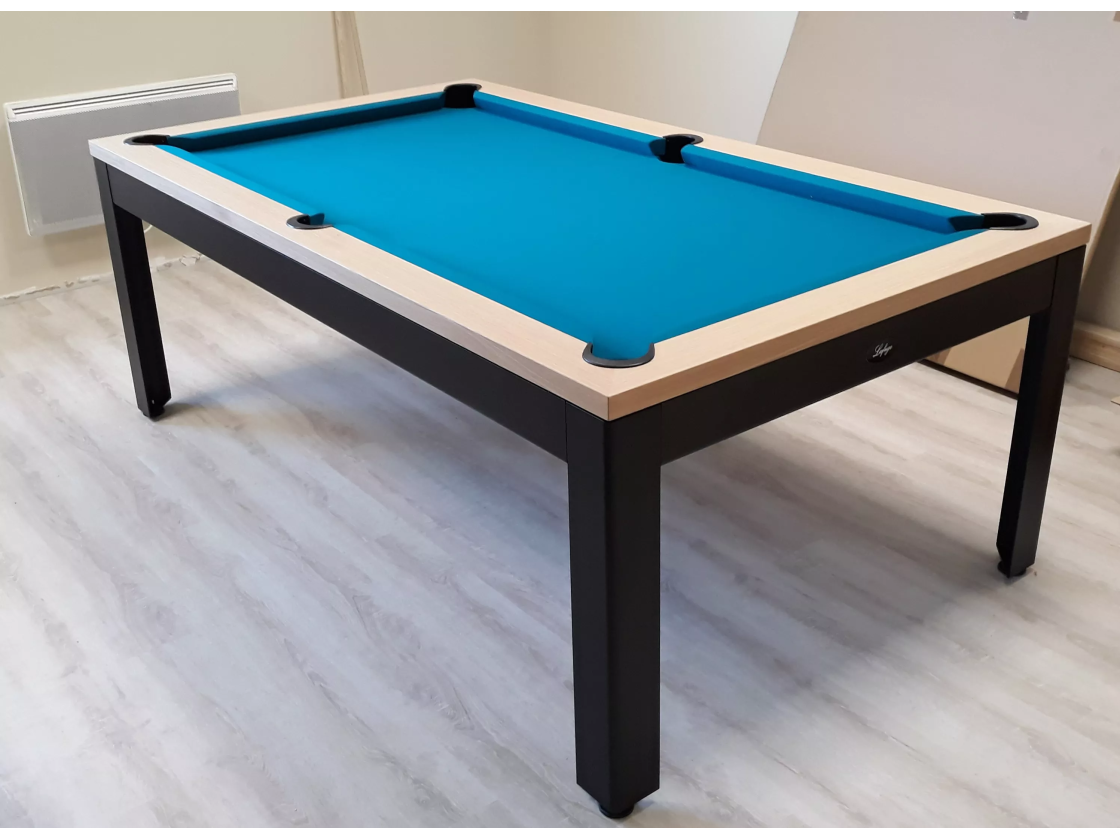 Table billard convertible : Beaubourg Lafuge style billard industriel