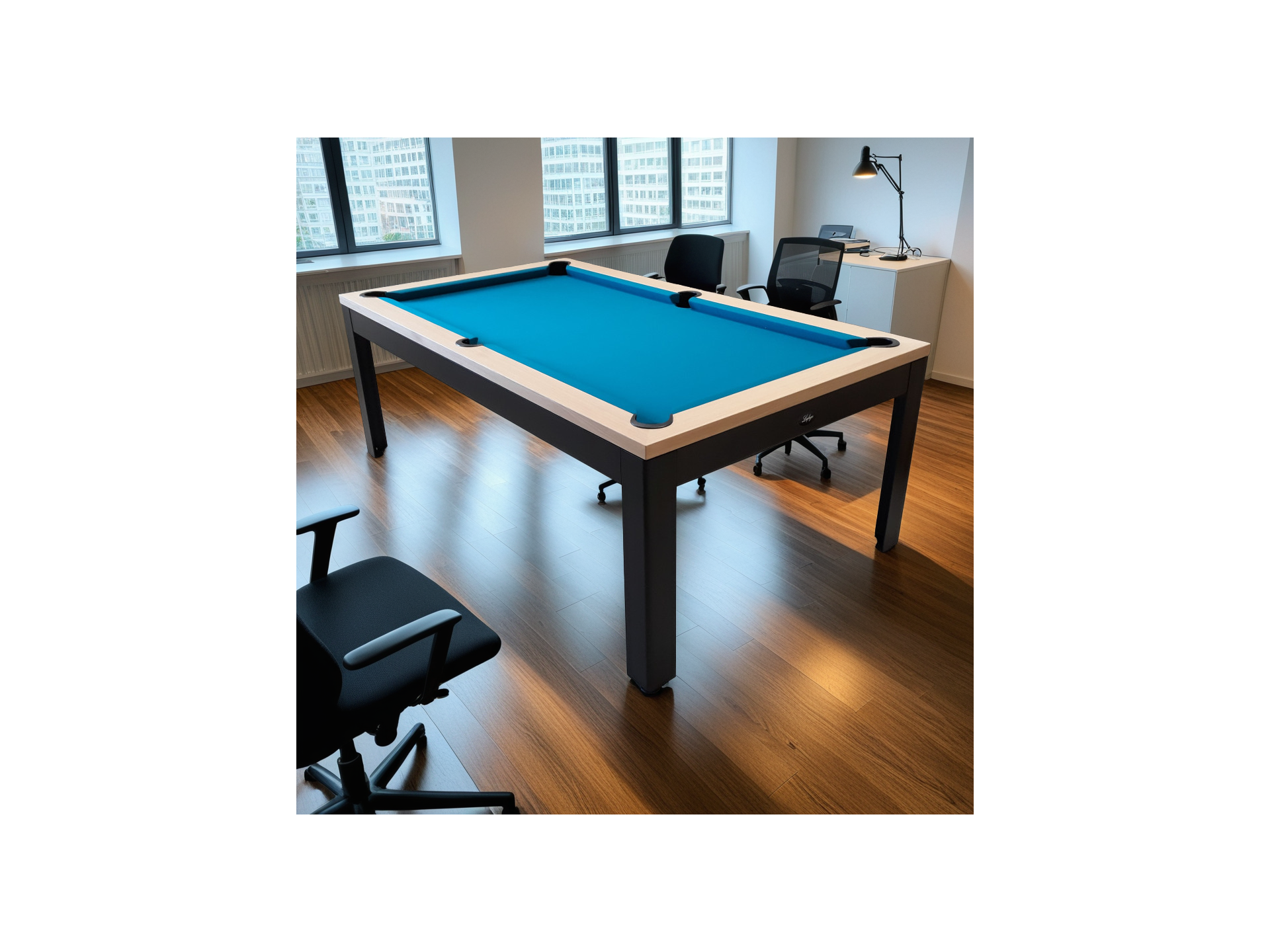 Table billard convertible : Beaubourg Lafuge style billard industriel