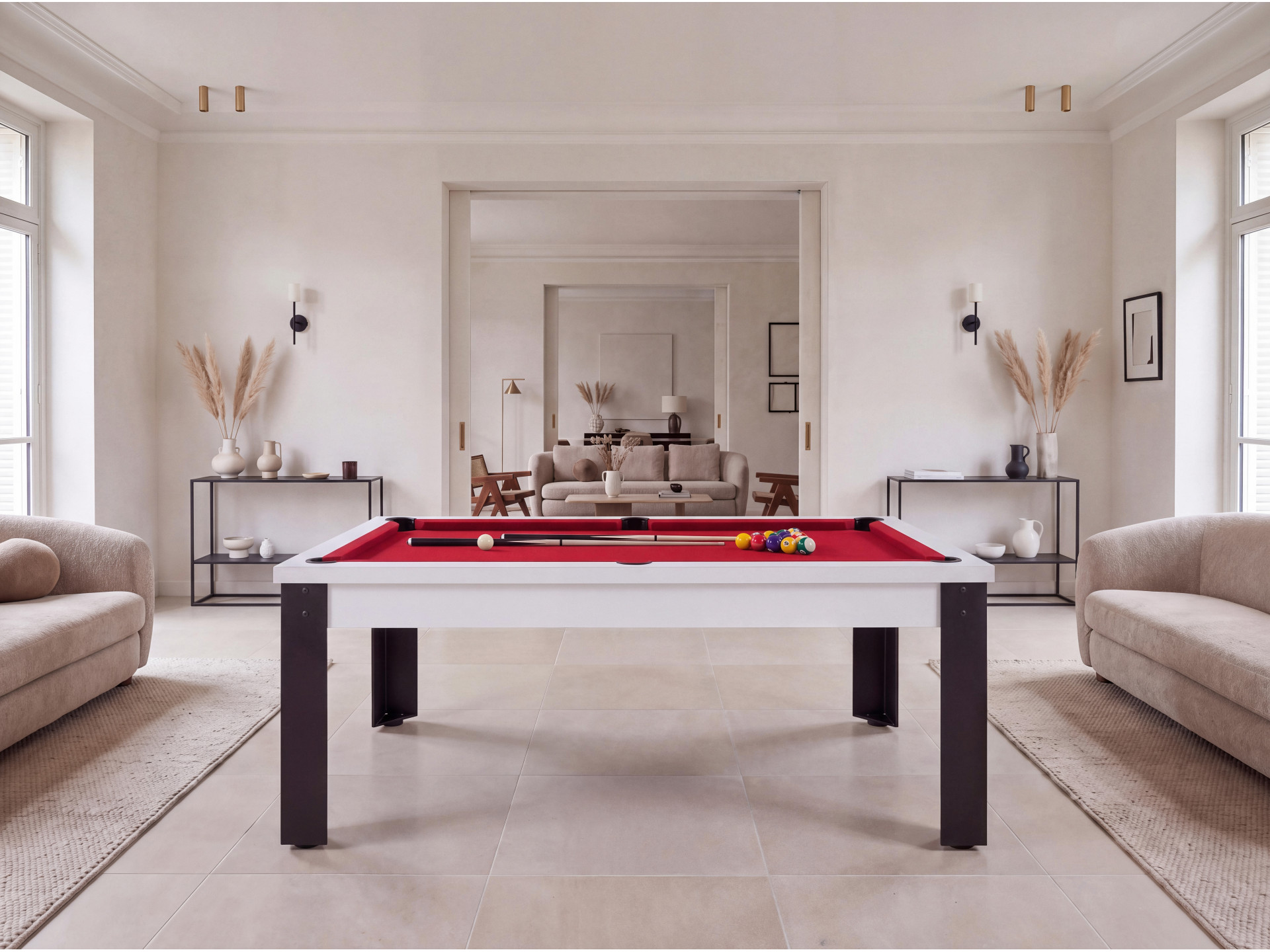 Table billard convertible avec pieds métalliques : Rio