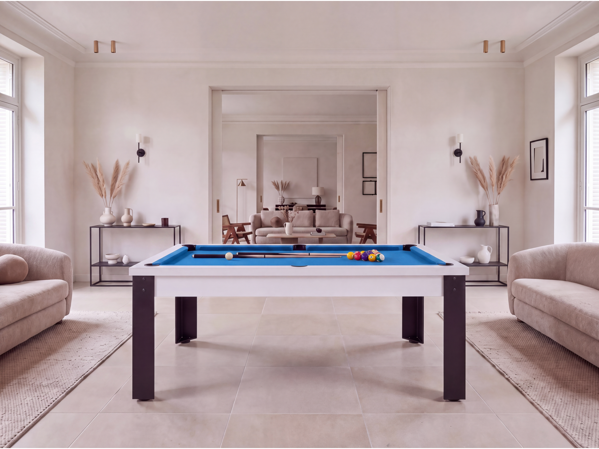 Table billard convertible avec pieds métalliques : Rio
