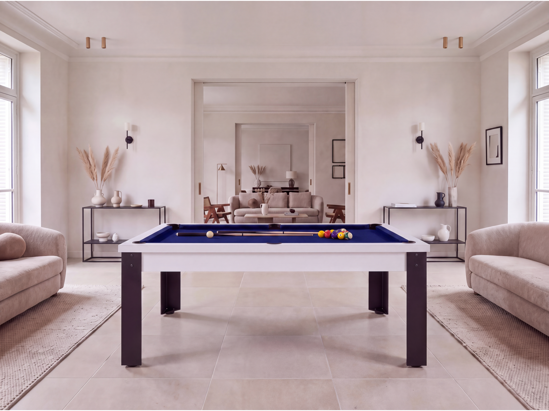 Table billard convertible avec pieds métalliques : Rio