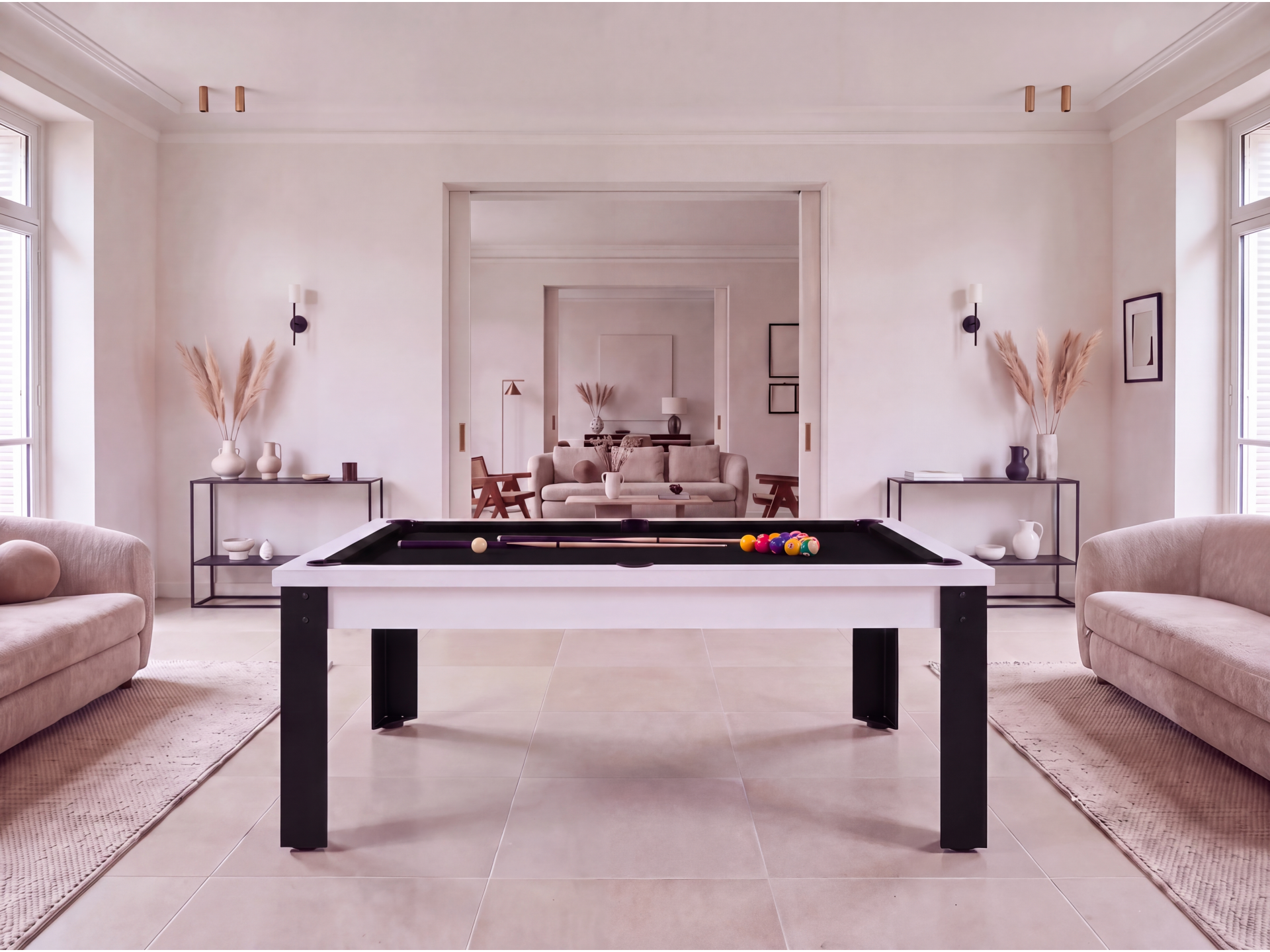Table billard convertible avec pieds métalliques : Rio