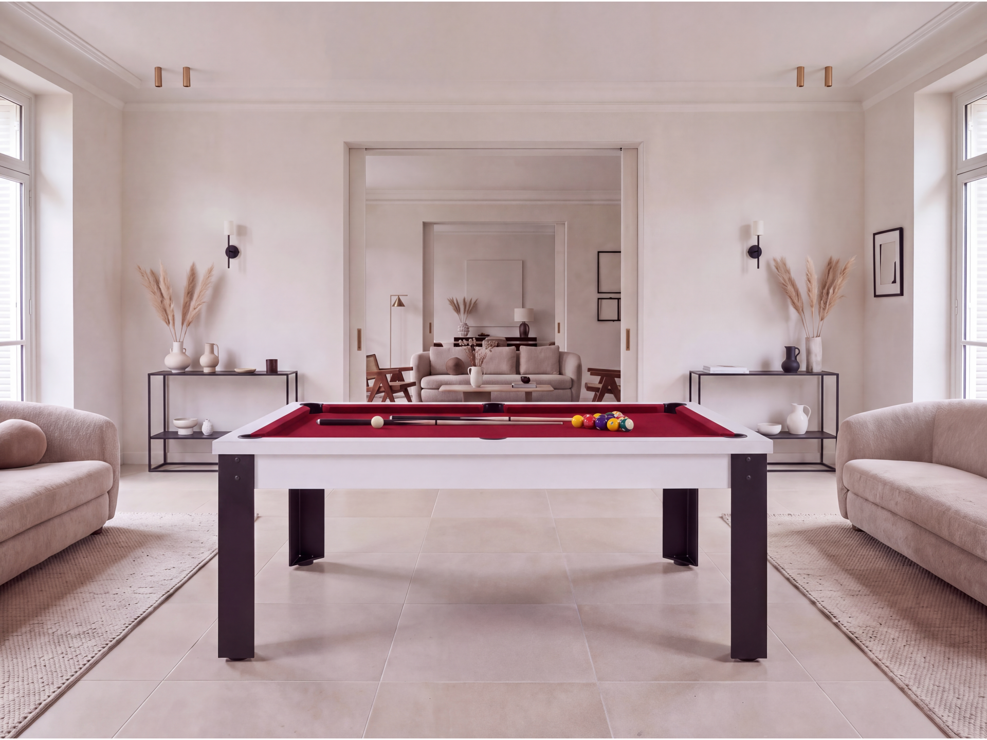 Table billard convertible avec pieds métalliques : Rio