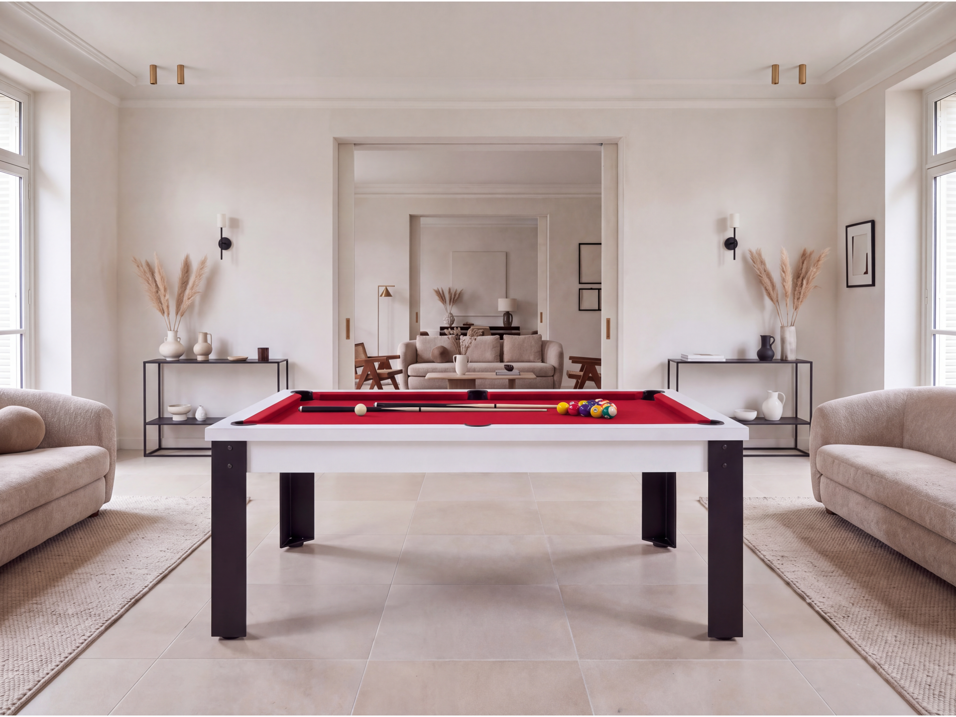 Table billard convertible avec pieds métalliques : Rio