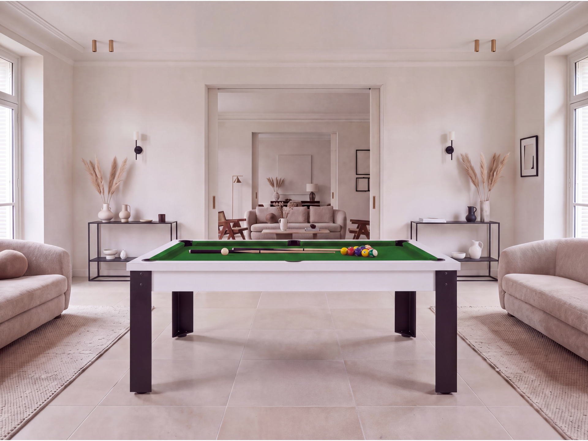 Table billard convertible avec pieds métalliques : Rio
