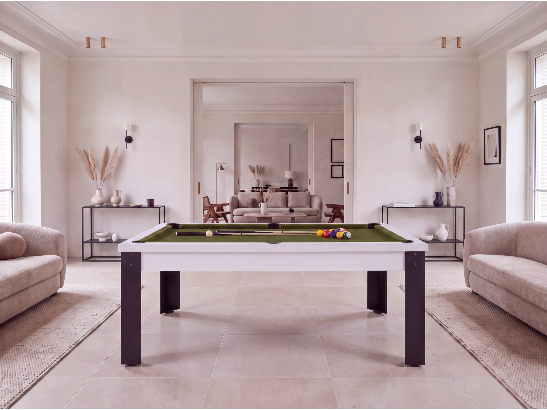 Table billard convertible avec pieds métalliques : Rio