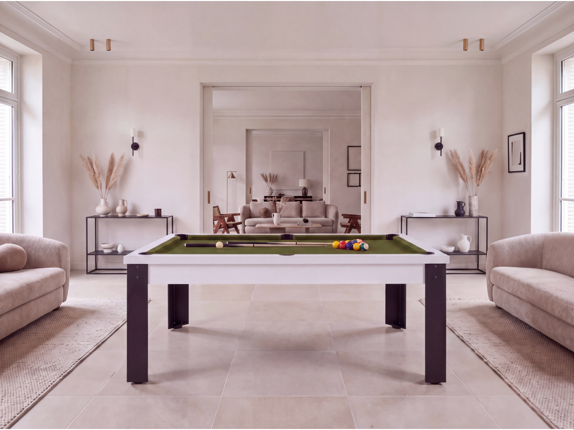 Table billard convertible avec pieds métalliques : Rio