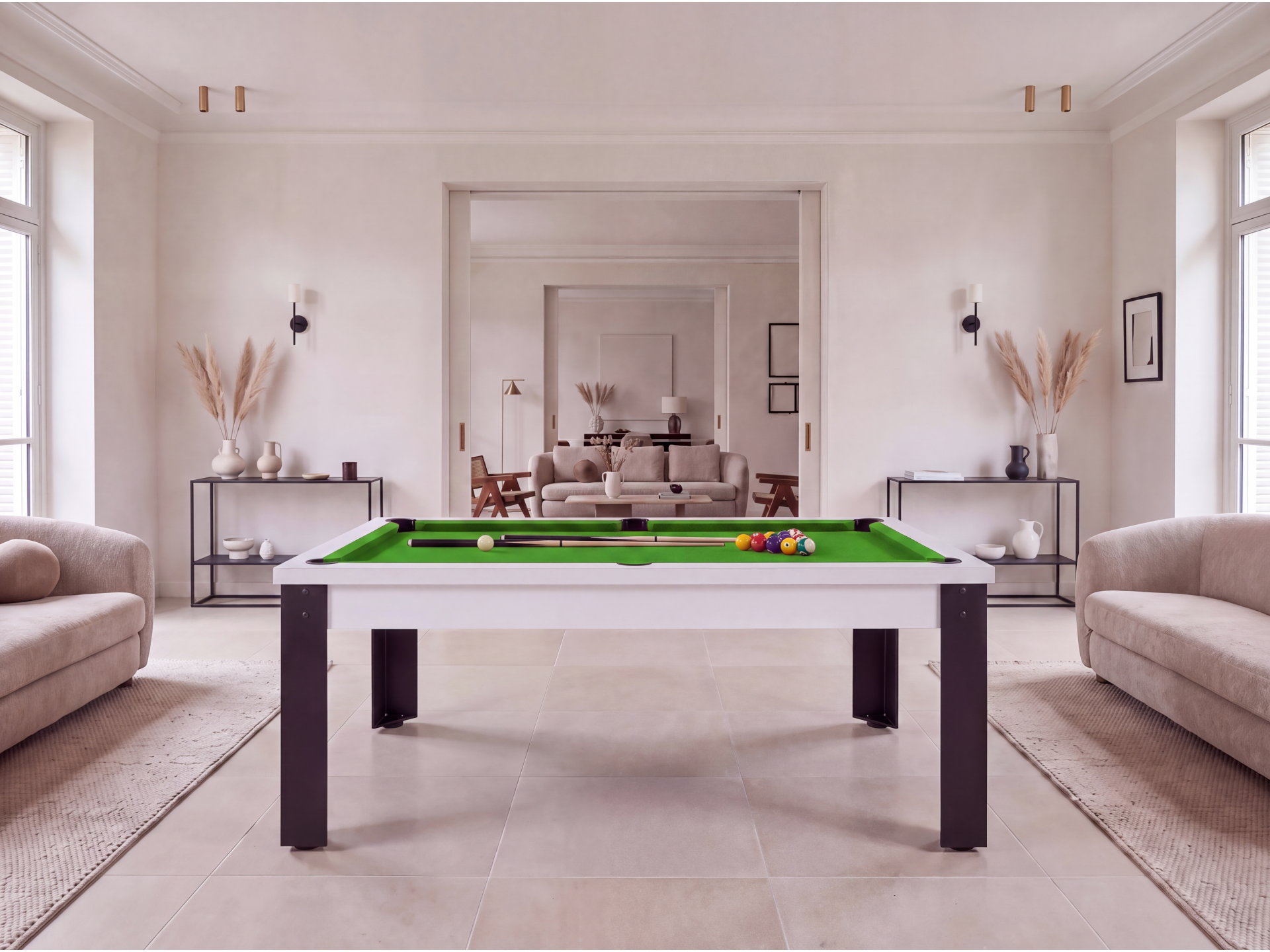 Table billard convertible avec pieds métalliques : Rio