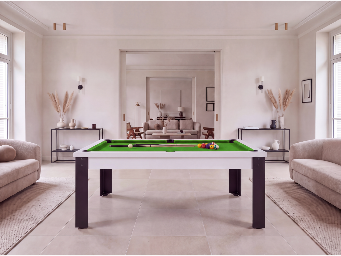 Table billard convertible avec pieds métalliques : Rio