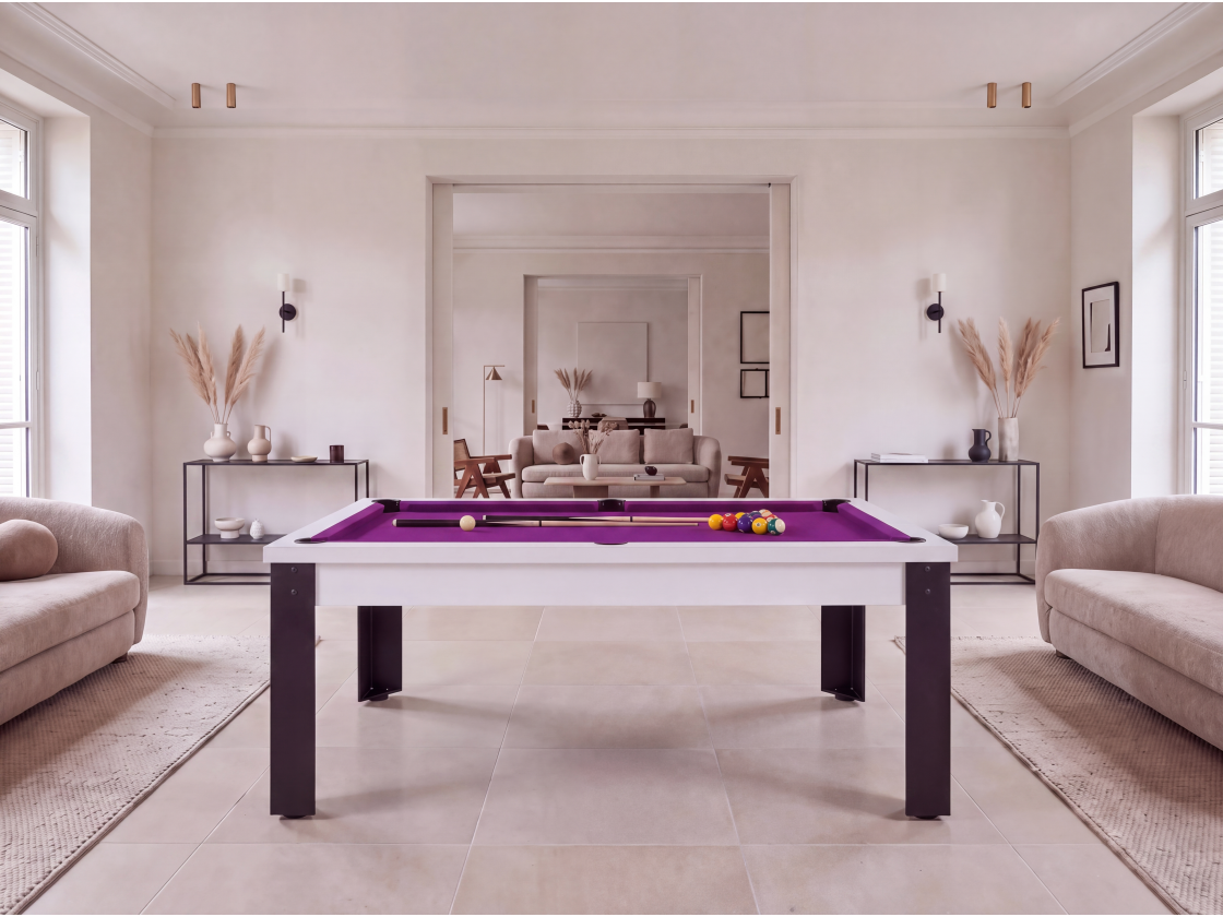 Table billard convertible avec pieds métalliques : Rio