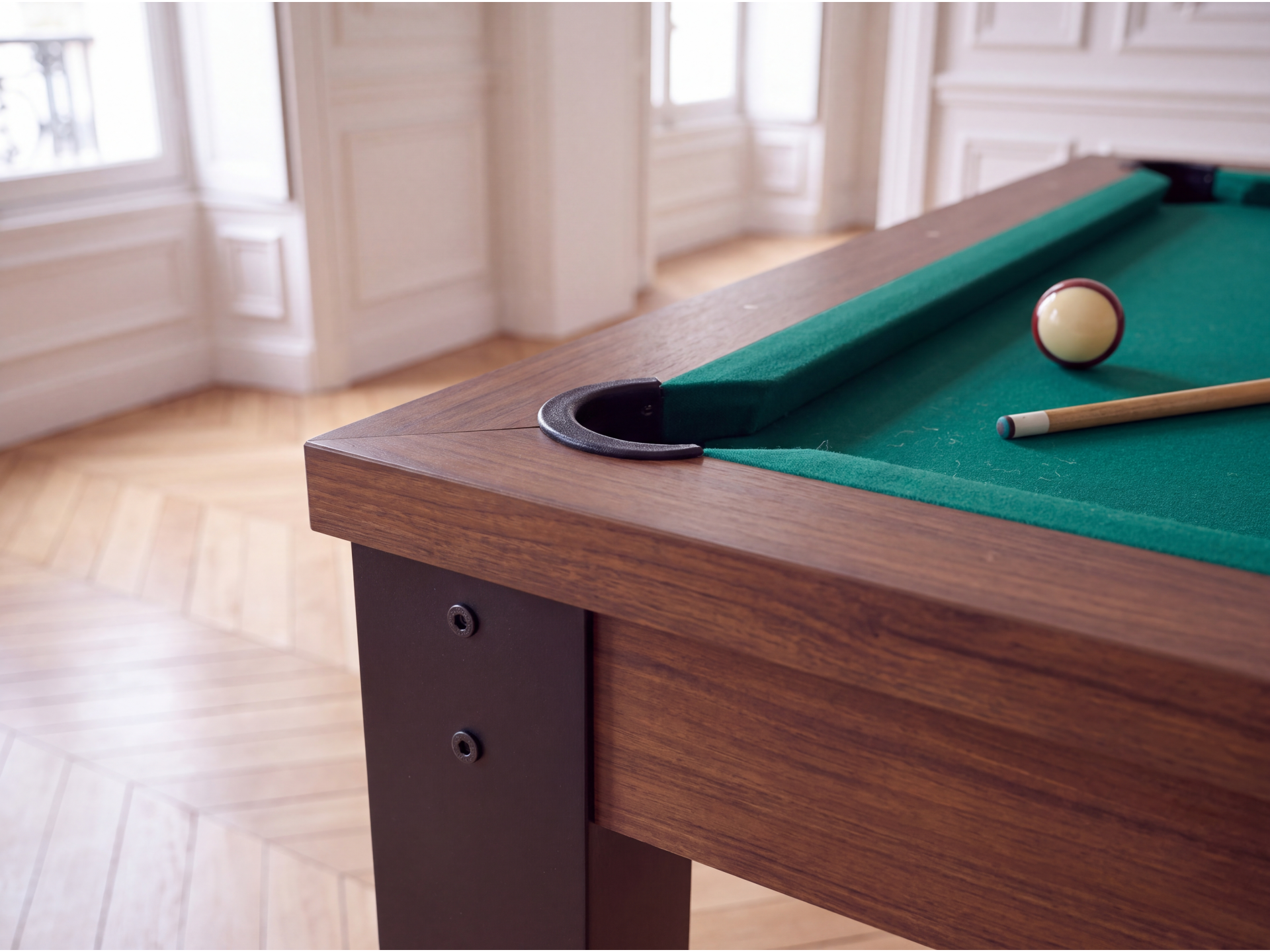 Table billard convertible, pieds métalliques couleur aux choix