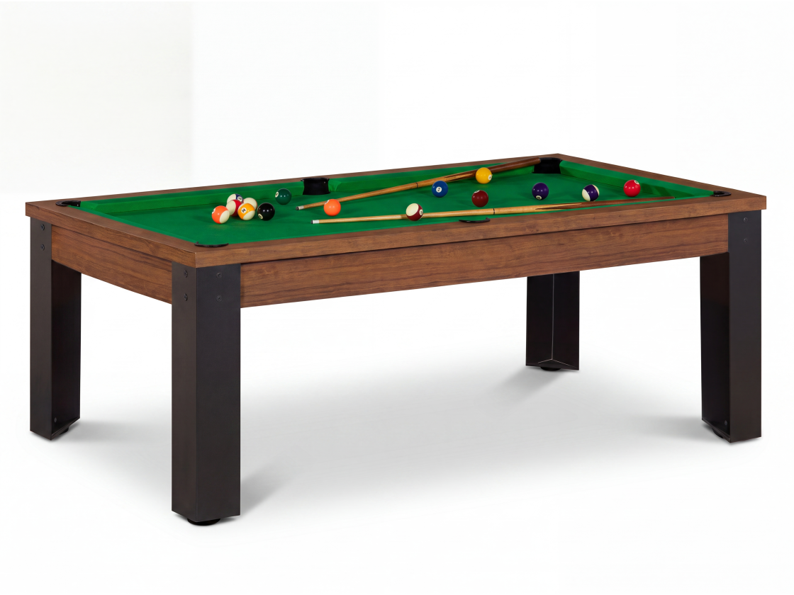 Table billard convertible, pieds métalliques couleur aux choix