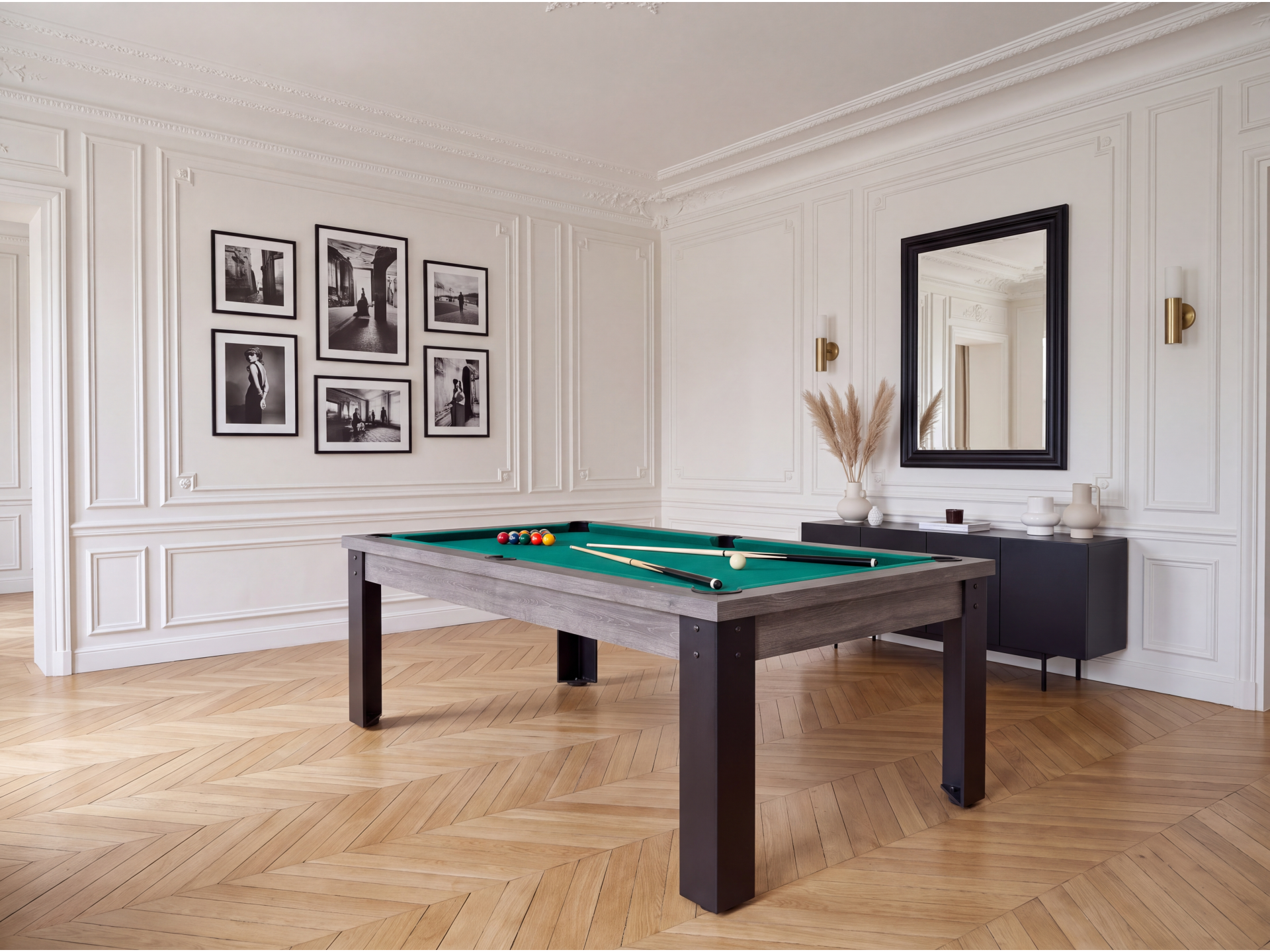 Table billard convertible américain, anglais, français - Bogota métallique