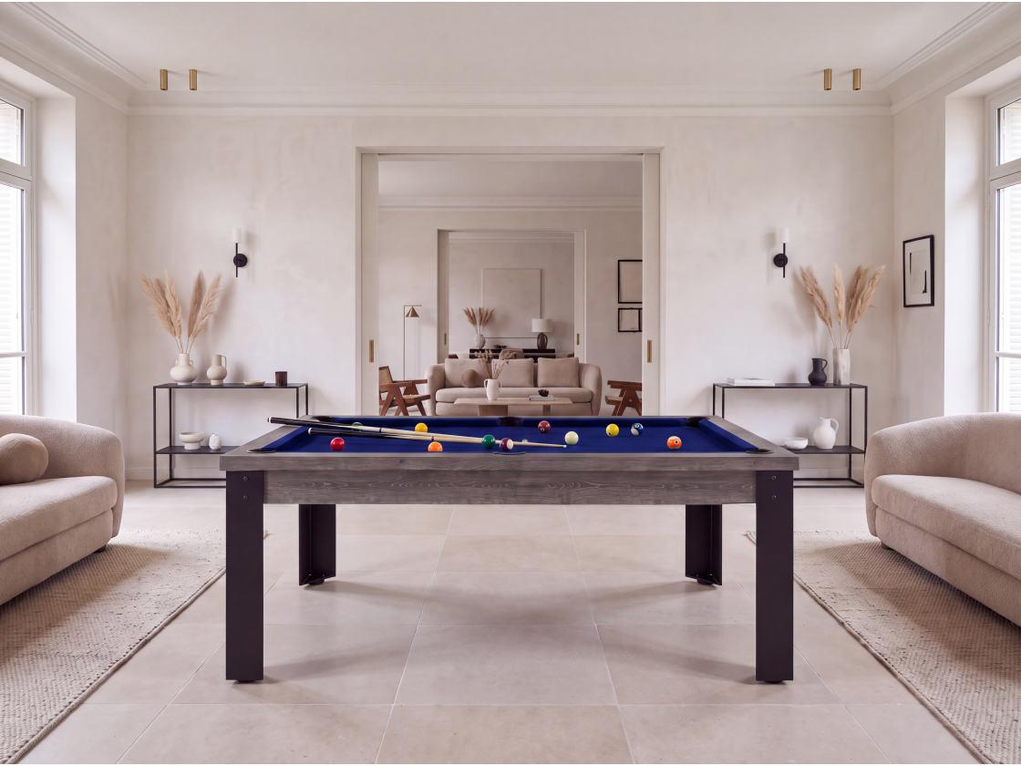 Table billard convertible américain, anglais, français - Bogota métallique