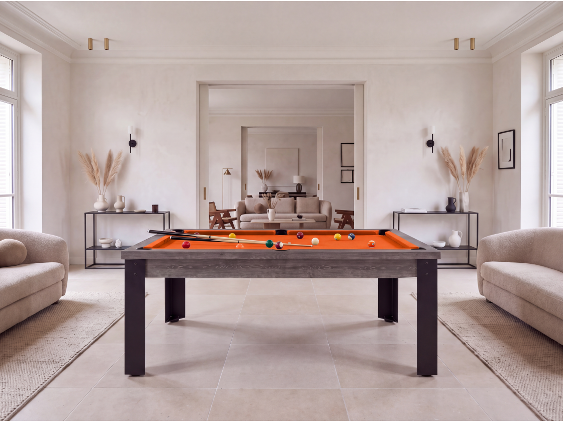 Table billard convertible américain, anglais, français - Bogota métallique