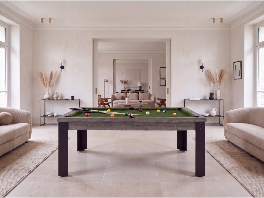 Table billard convertible américain, anglais, français - Bogota métallique