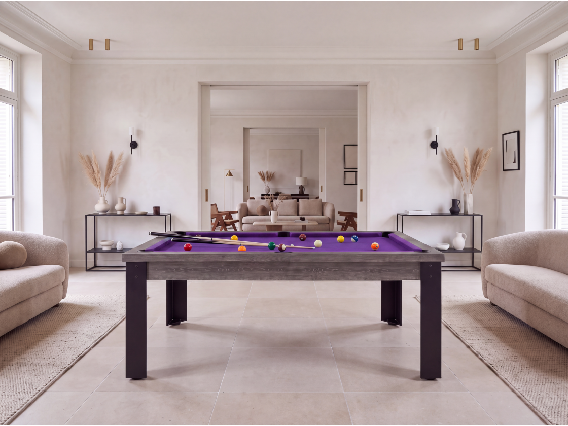 Table billard convertible américain, anglais, français - Bogota métallique