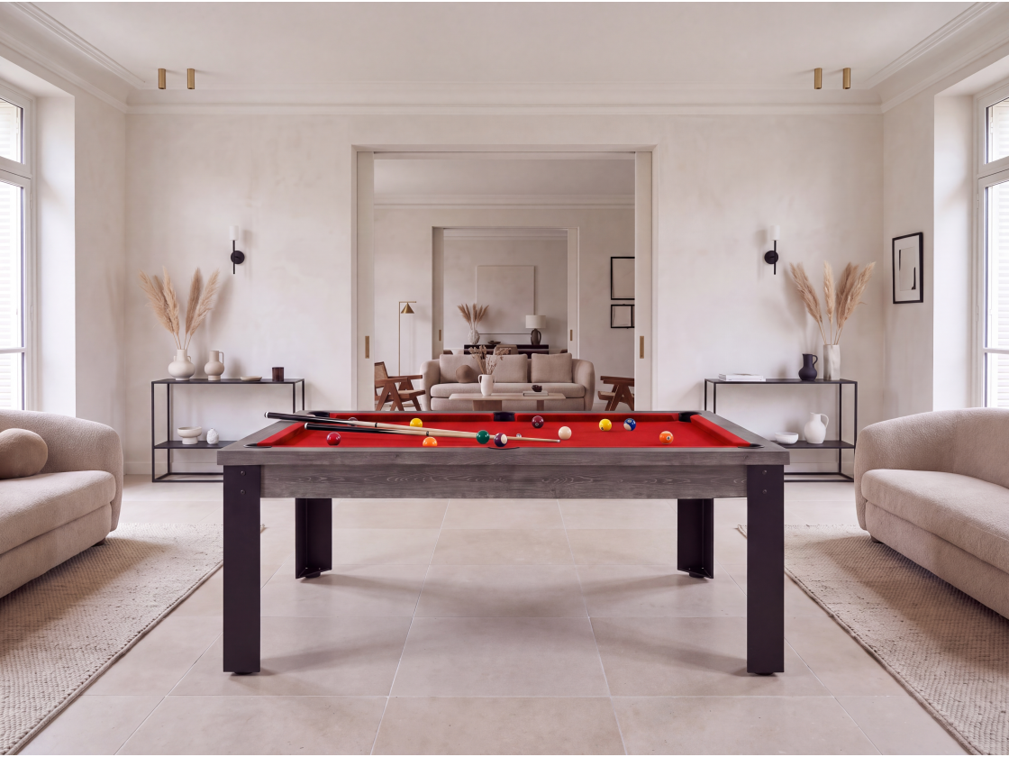 Table billard convertible américain, anglais, français - Bogota métallique