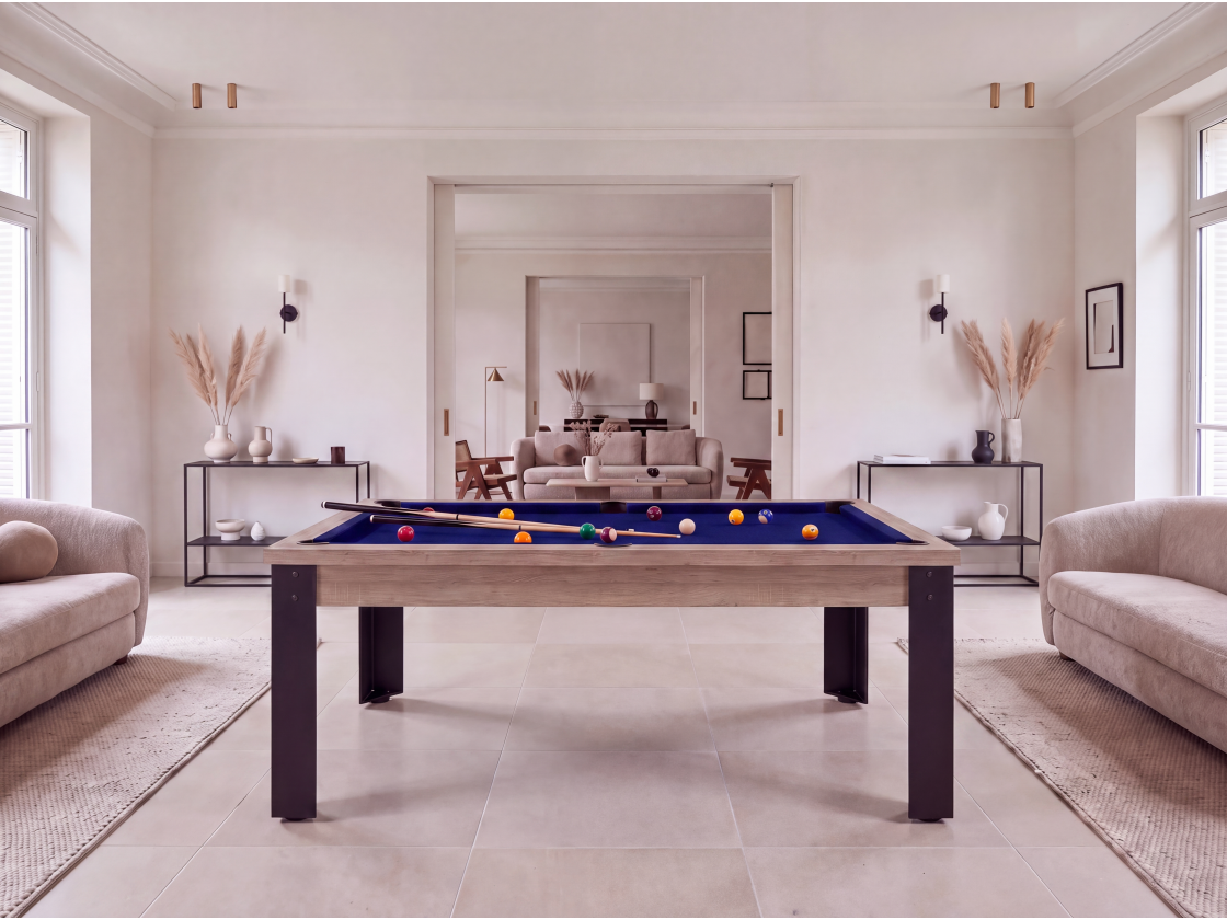 Table de billard convertible : Mendoza pieds métalliques