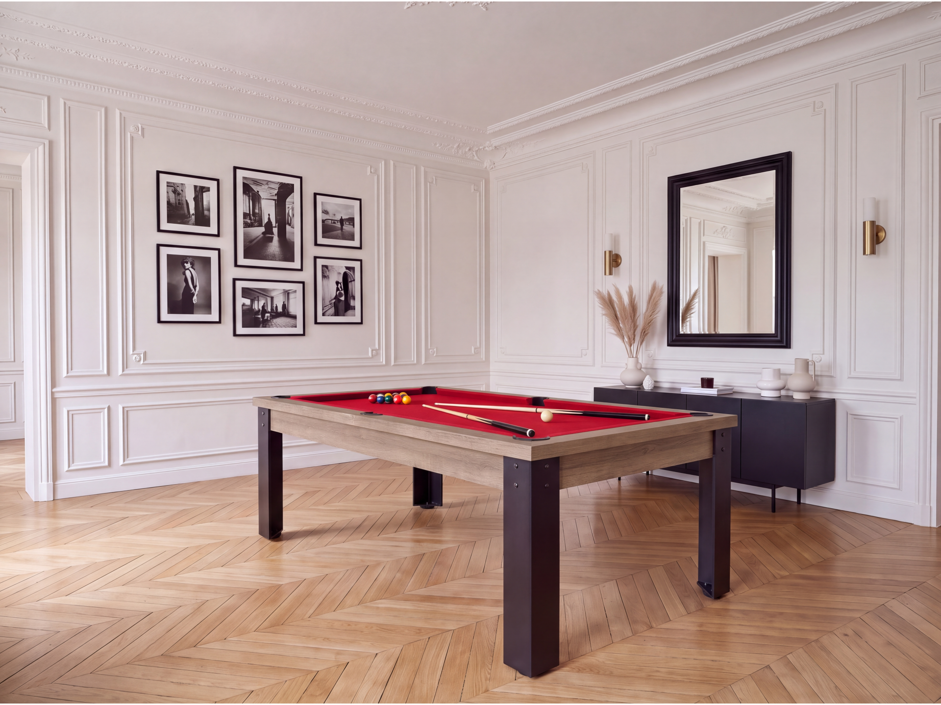 Table de billard convertible : Mendoza pieds métalliques