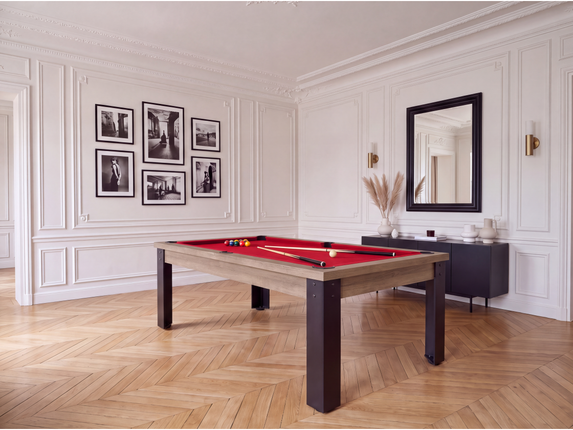 Table de billard convertible : Mendoza pieds métalliques