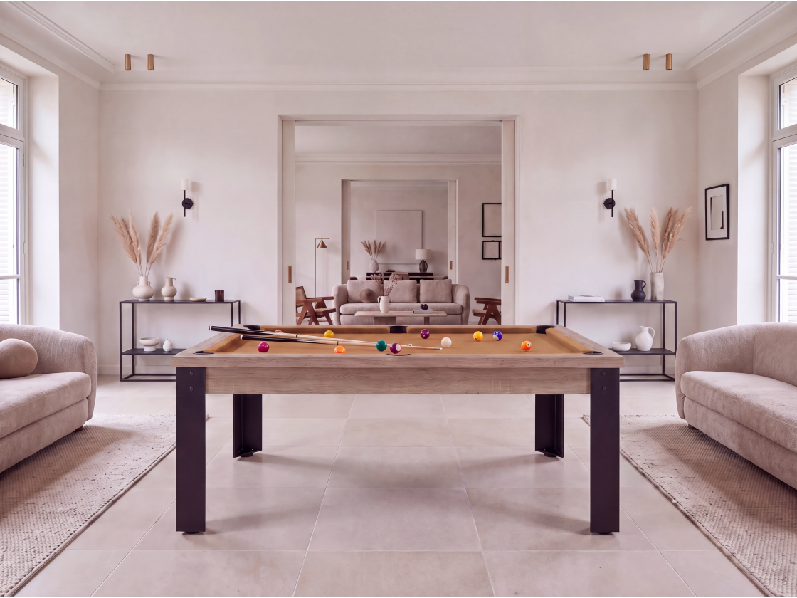 Table de billard convertible : Mendoza pieds métalliques