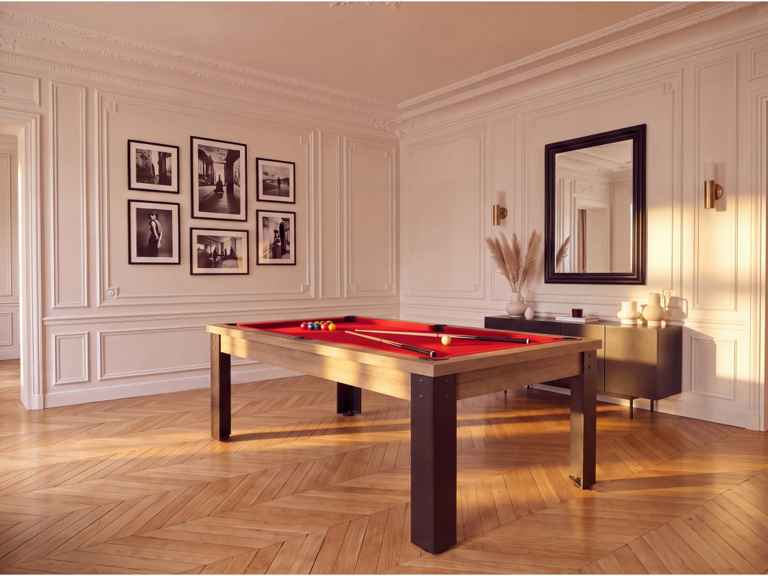 Table de billard convertible : Mendoza pieds métalliques