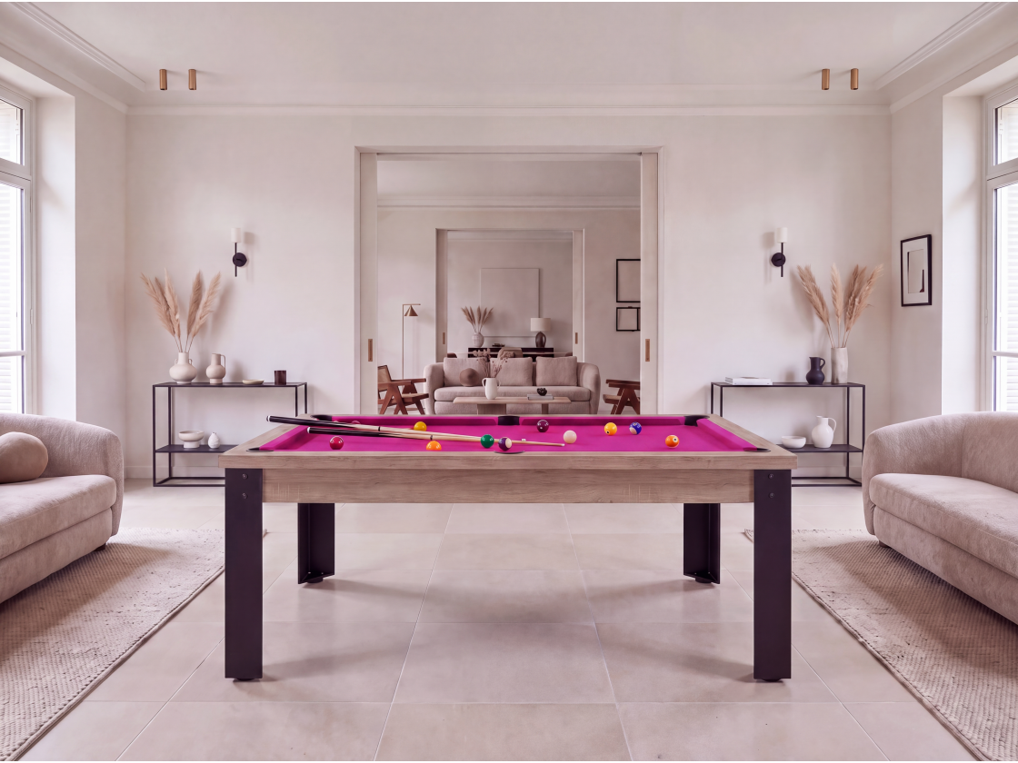 Table de billard convertible : Mendoza pieds métalliques